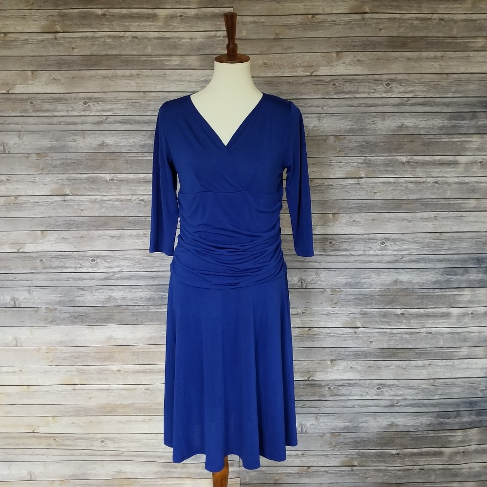 New BODILOVE blue 3/4 sleeves dress